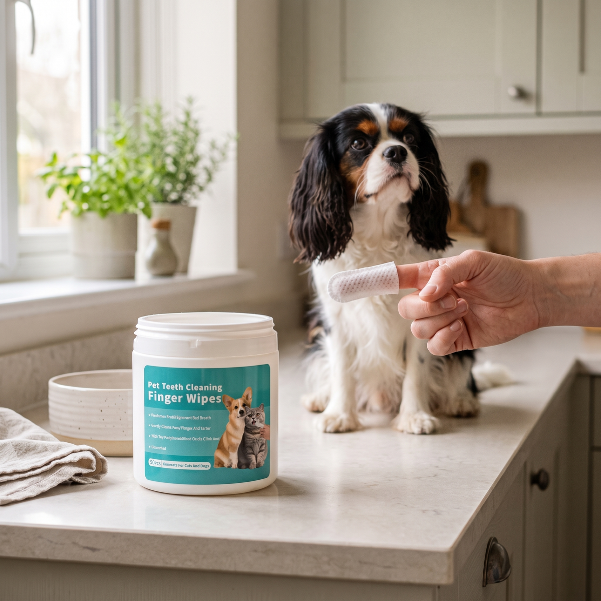 Pet Tooth Cleaning Finger Wipes