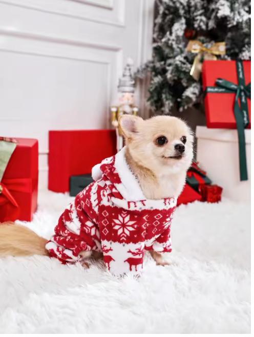 Christmas Reindeer Hooded Pajamas for Pets